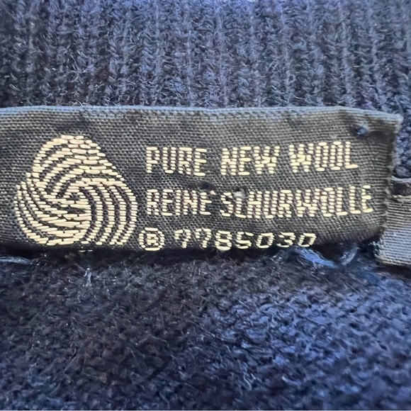 Salzgitter Stahl Mens Blue Pure New Wool Sweater Size Large - Picture 5 of 5